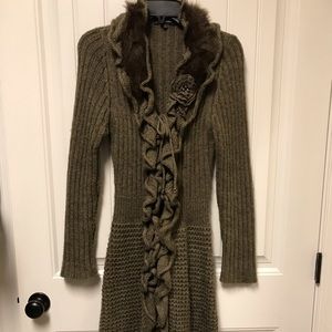 Milano faux fur collar cardigan
